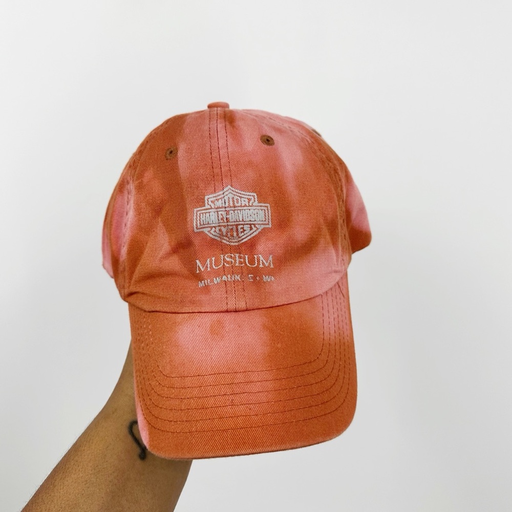 Harley Davidson Custom Bleached Dad Hat OS Upcycled